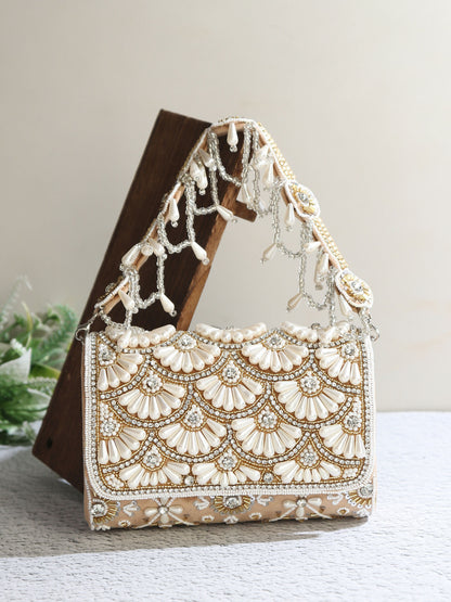 Pearl Accent Flap Bag