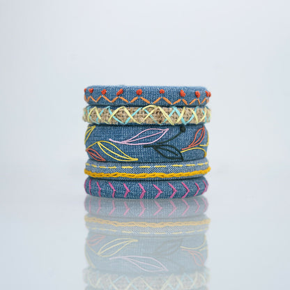 Jazzy Denim Bangle Set