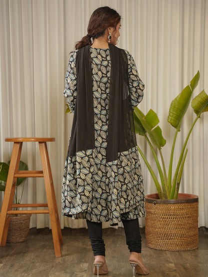 Bahar Leaf Block Print Cotton Suit Set