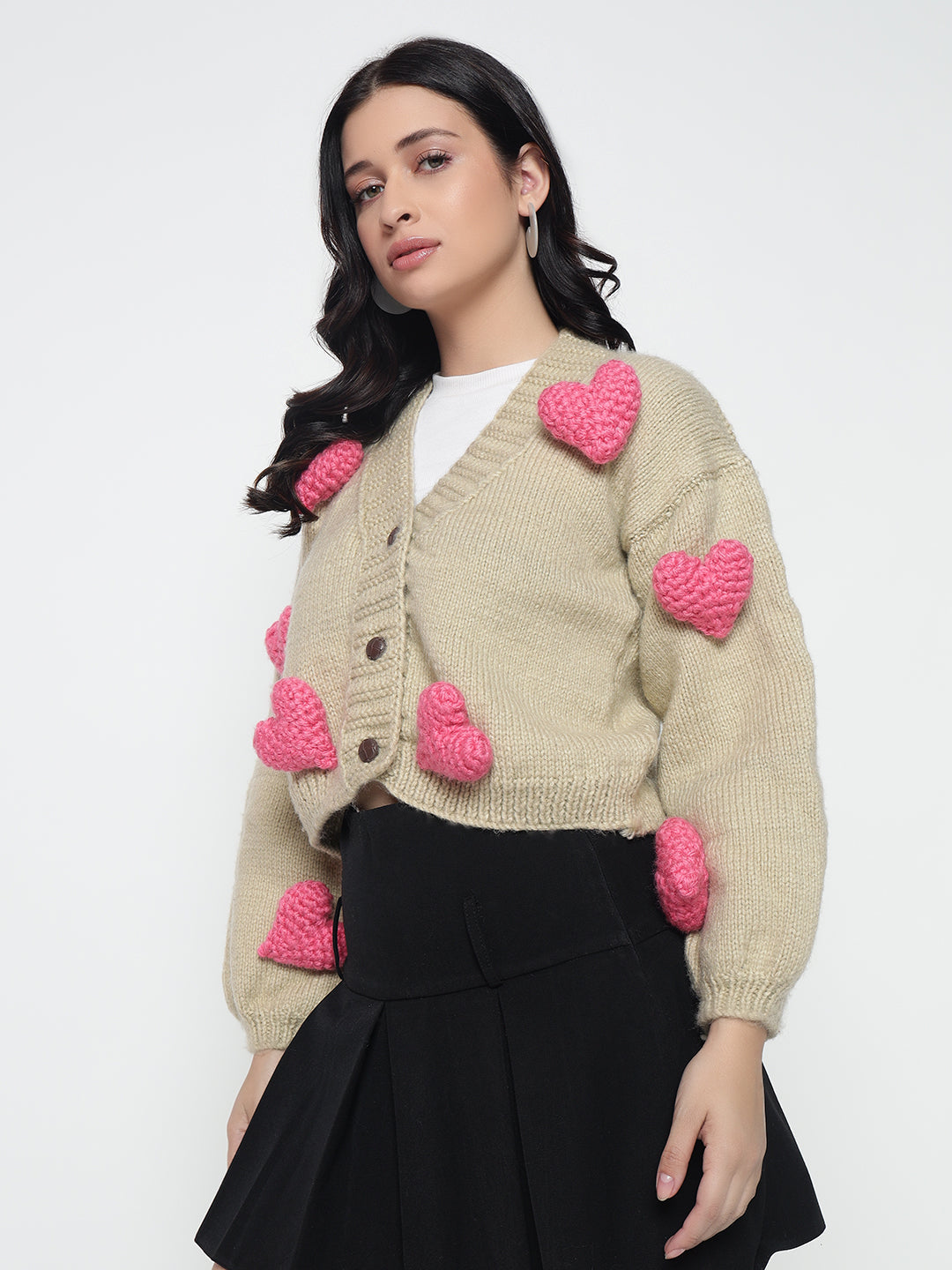 Love Tactic Cardigan - Pink Beige