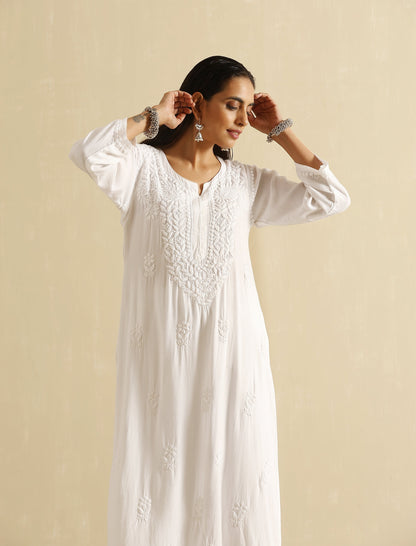 Nawab III Straight Chikankari Kurta