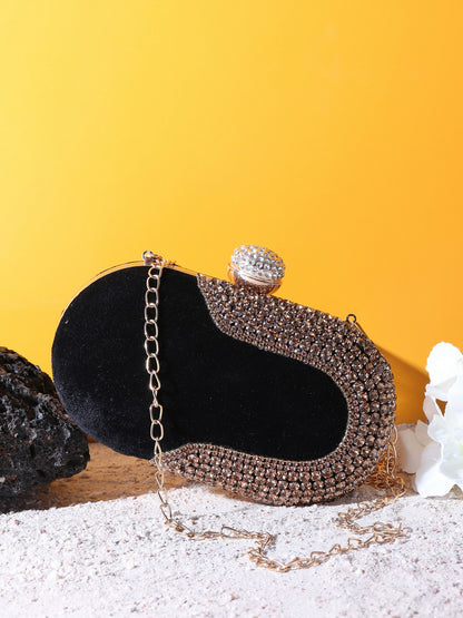 Shadow Oval Stud Black Clutch