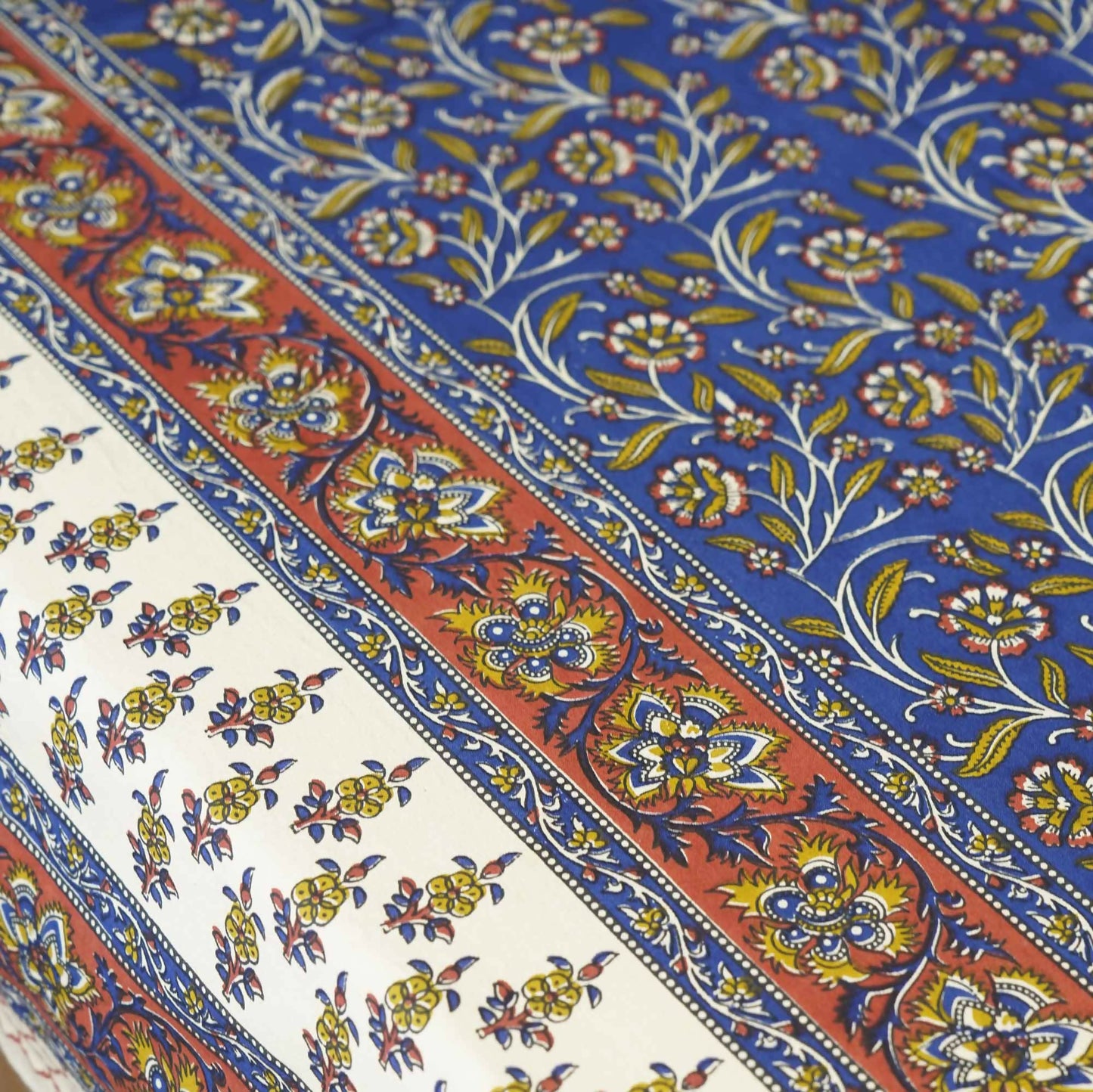 Kalamkari Blue - Bedsheet (108x108 Inches)