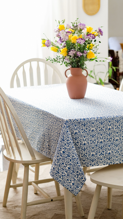 Whispers of the Sea Wipeable Anti-slip Cotton Tablecloth - ROUND