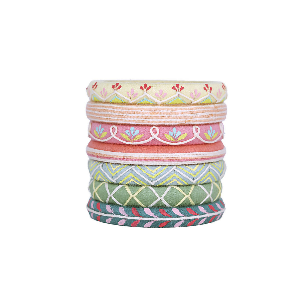 Dwiti Multicolor Pastel Shades Bangle Set