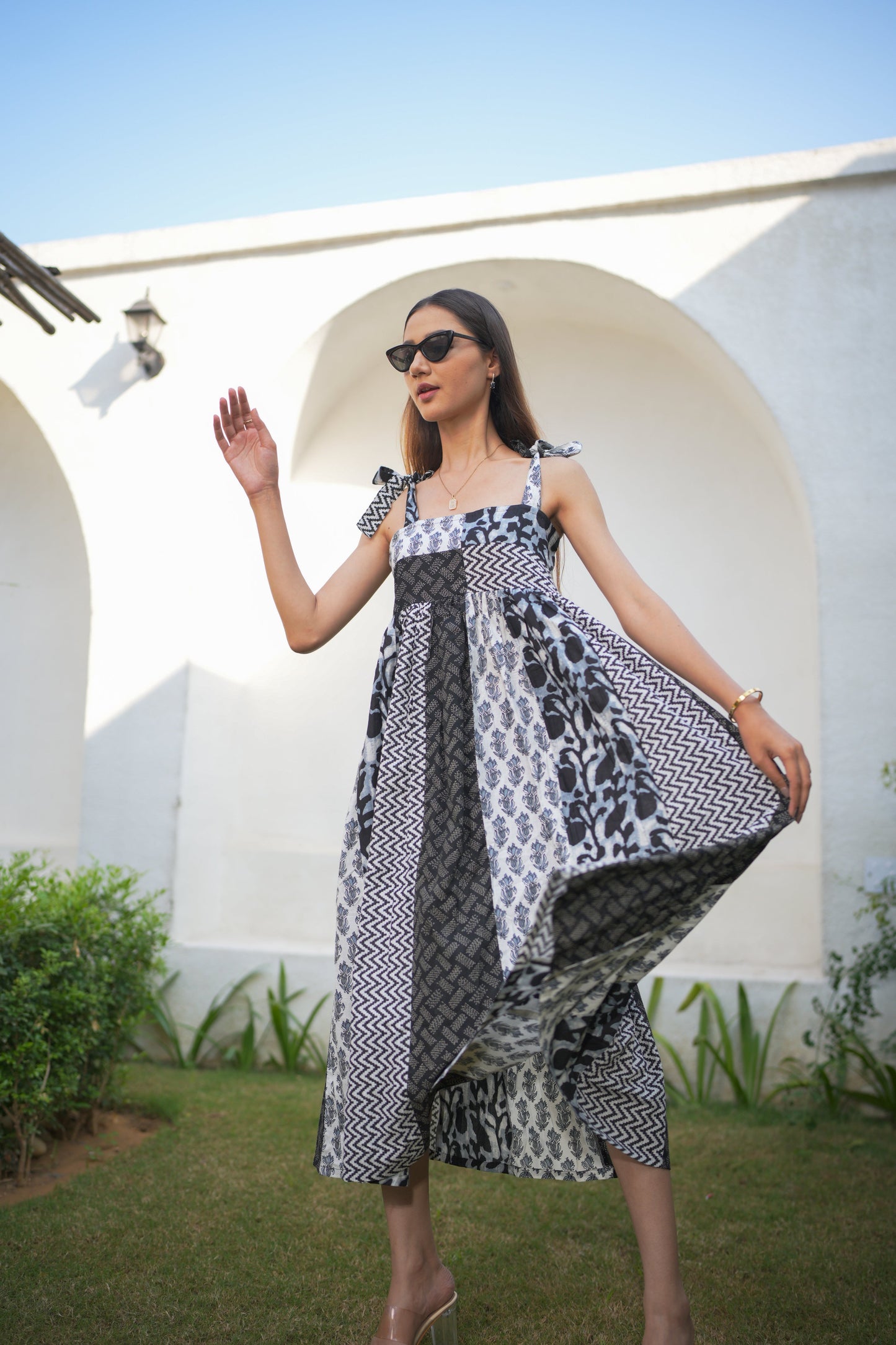 Midnight Tides Patchwork Dress