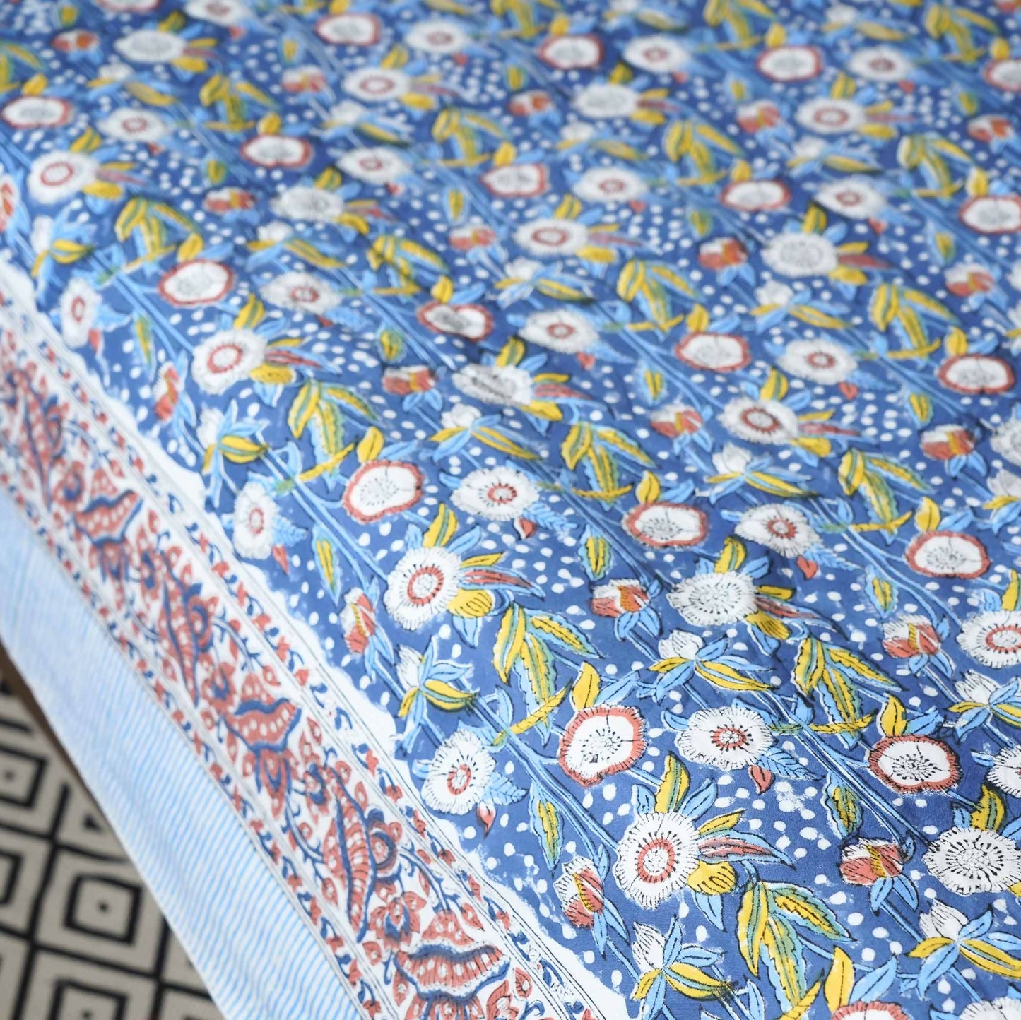 Starry Night - Handblock Bedsheet (108x108 Inches)