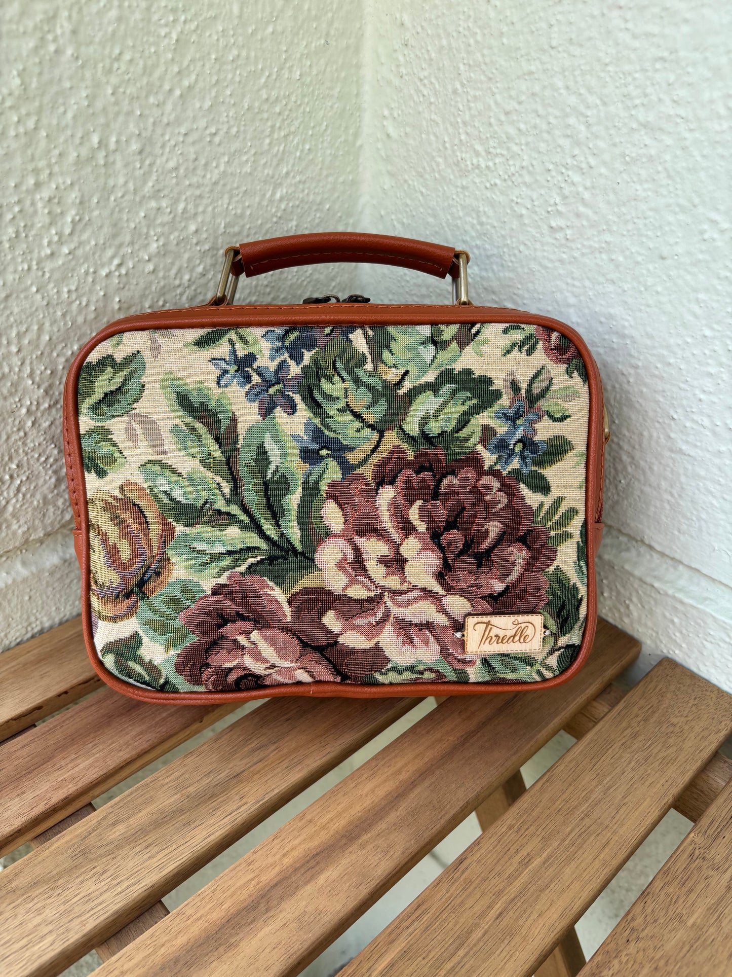 Vintage Bloom Handcrafted Briefcase Sling
