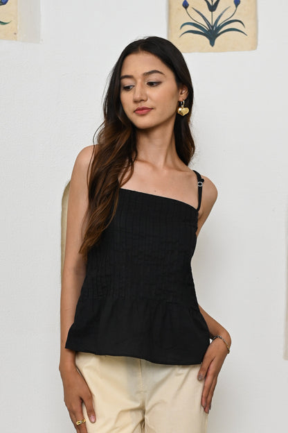 Black Beauty Cotton Poplin Top