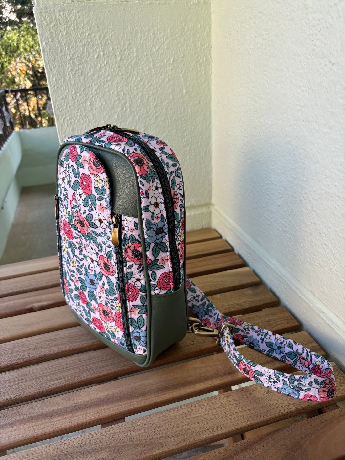 Floral Charm Chest & Back Handcrafted Backpack