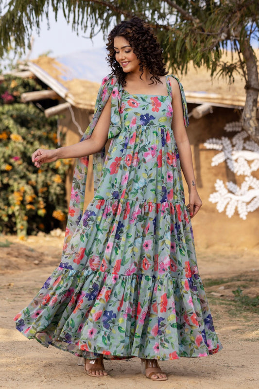 Paris Dream - Floral Printed Maxi Dress