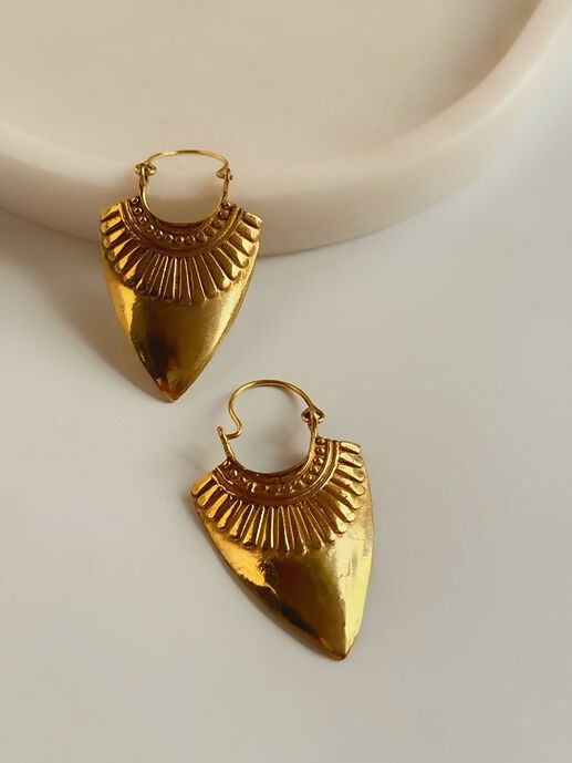 Nefertiti Brass Earrings