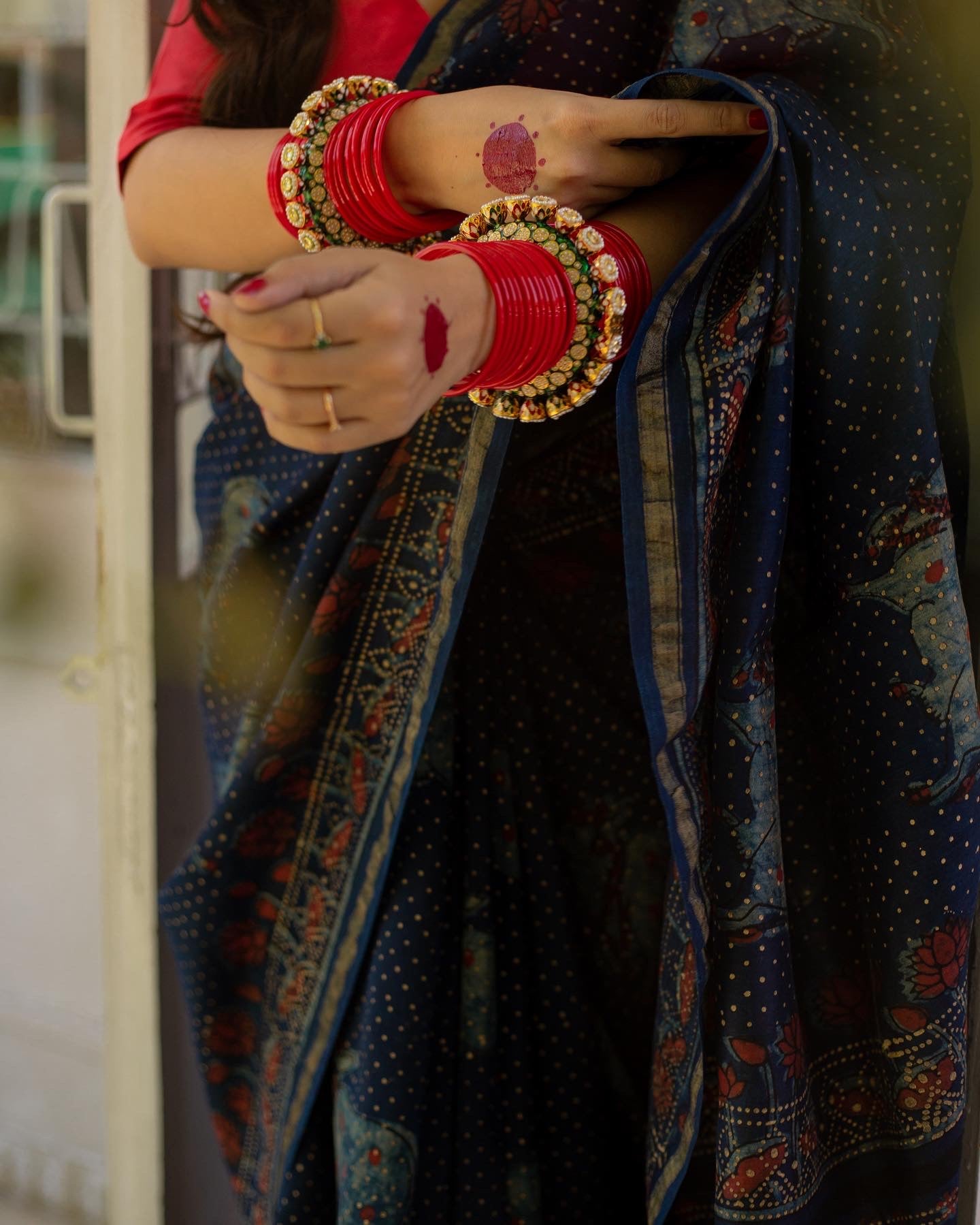 Sneh Pichwai Indigo Silk Saree