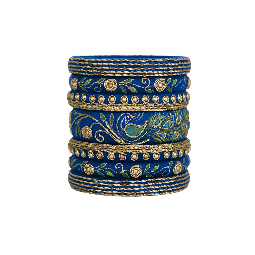 Mayuri Green & Blue Bangle Set