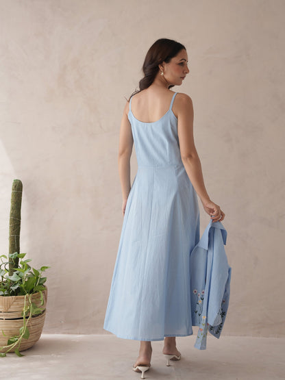 Noir Embroidery Cotton Jacket Dress