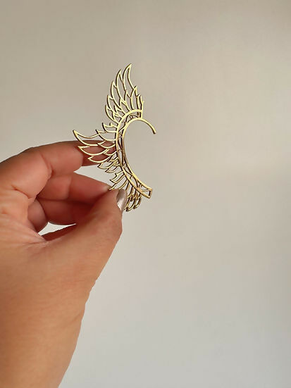 Angel Wings Brass Earcuffs