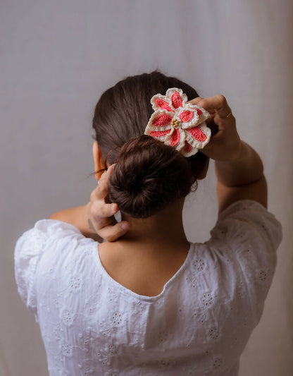 Hairstick ~ Pink & White Petunia