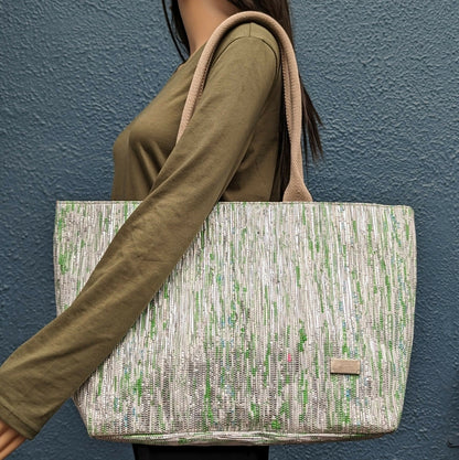 Upcycled Handwoven: The Office Tote