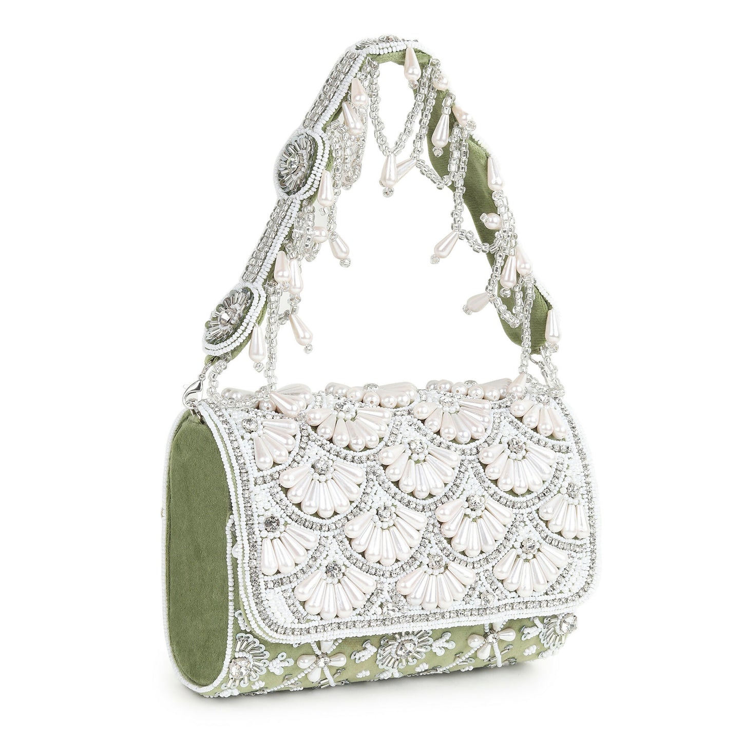 Pearl Accent Flap Bag