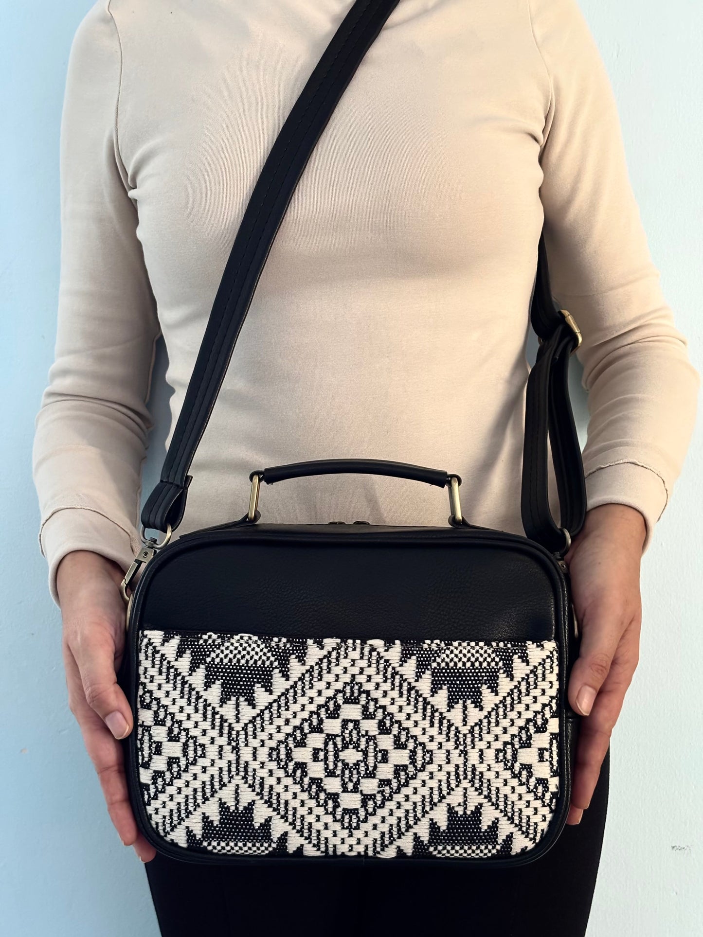 Monochrome Handcrafted Briefcase Sling