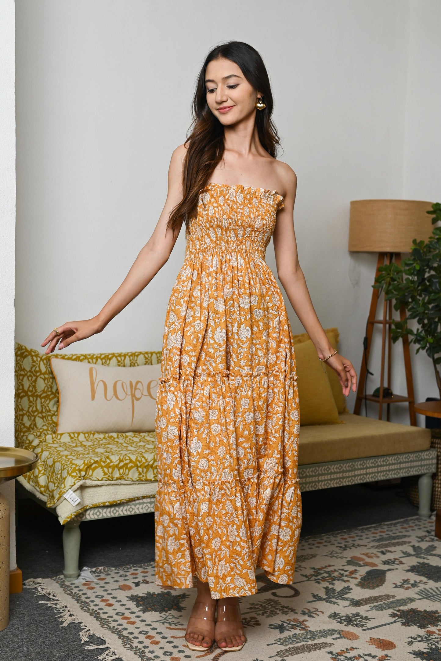 Sunflower Cotton Tube Dress