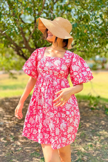 Pink Paradise Floral Printed Dress