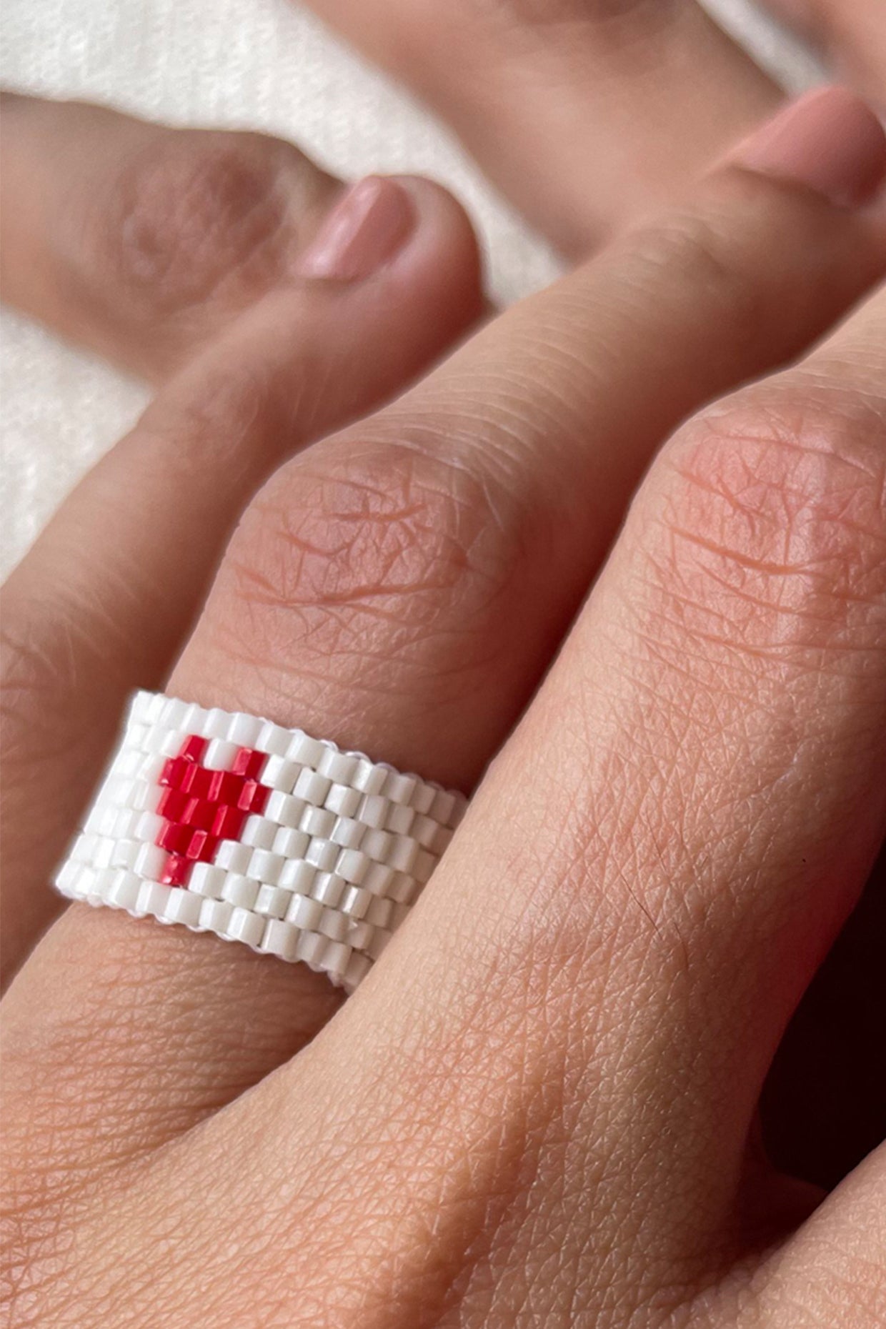 Twinning Reart Beaded Ring