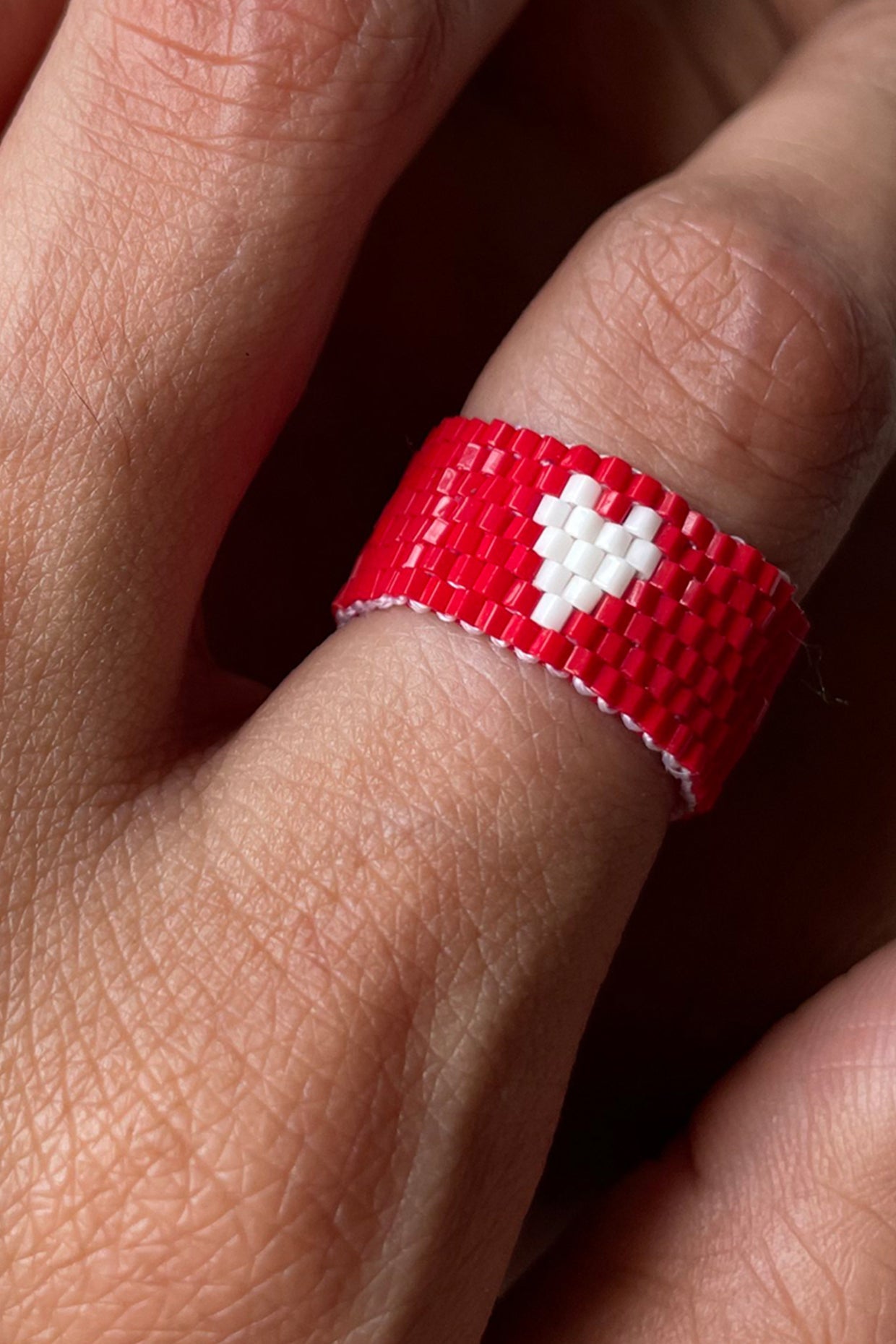 Twinning Reart Beaded Ring