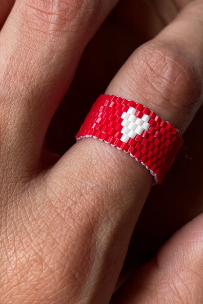 Twinning Reart Beaded Ring