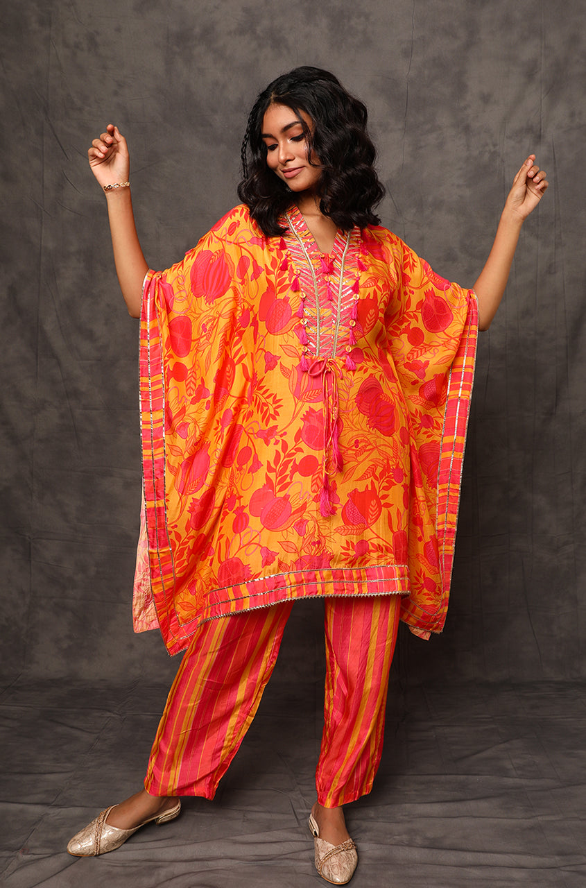 Masakali Amber/Cyber Grape Two Piece Kaftan Set