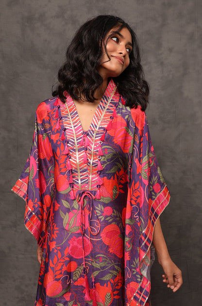 Masakali Amber/Cyber Grape Two Piece Kaftan Set