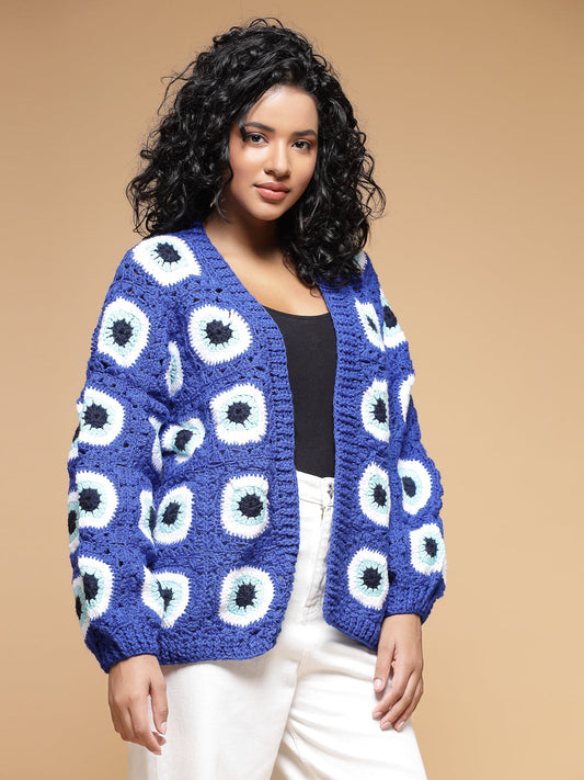 Evil Eye Patch Cardigan