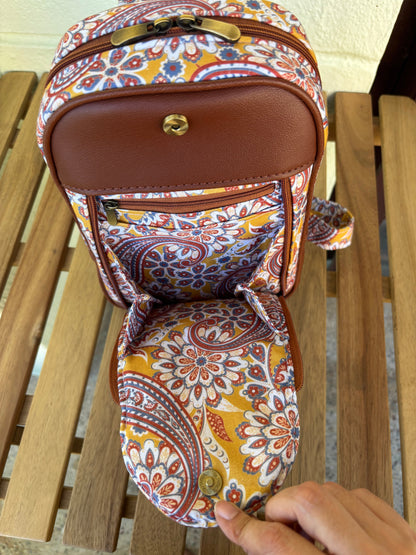 Amber Paisley Handcrafted Backpack