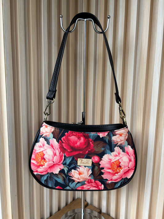 Midnight Bloom Handcrafted Baguette Bag