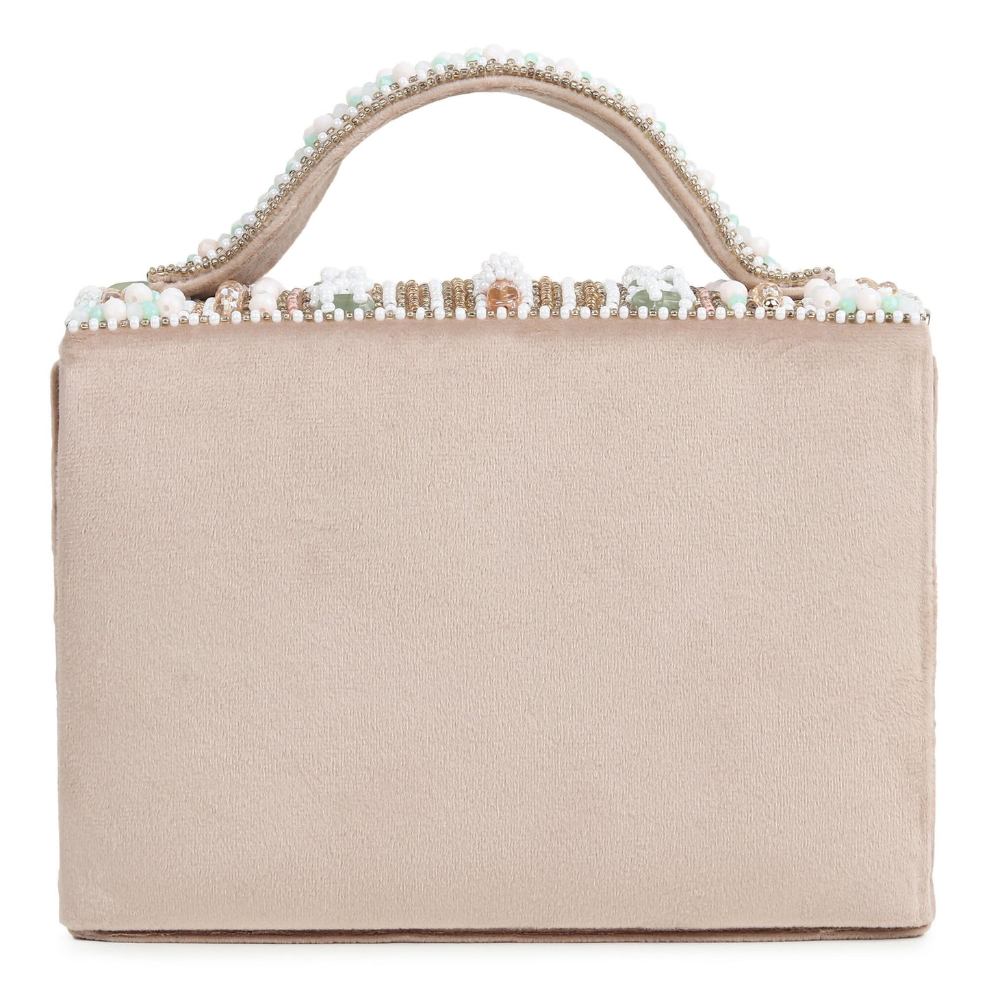 Pearl Tassel Beaded Box Clutch