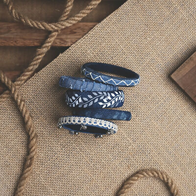 Marvellous Denim Bangle Set