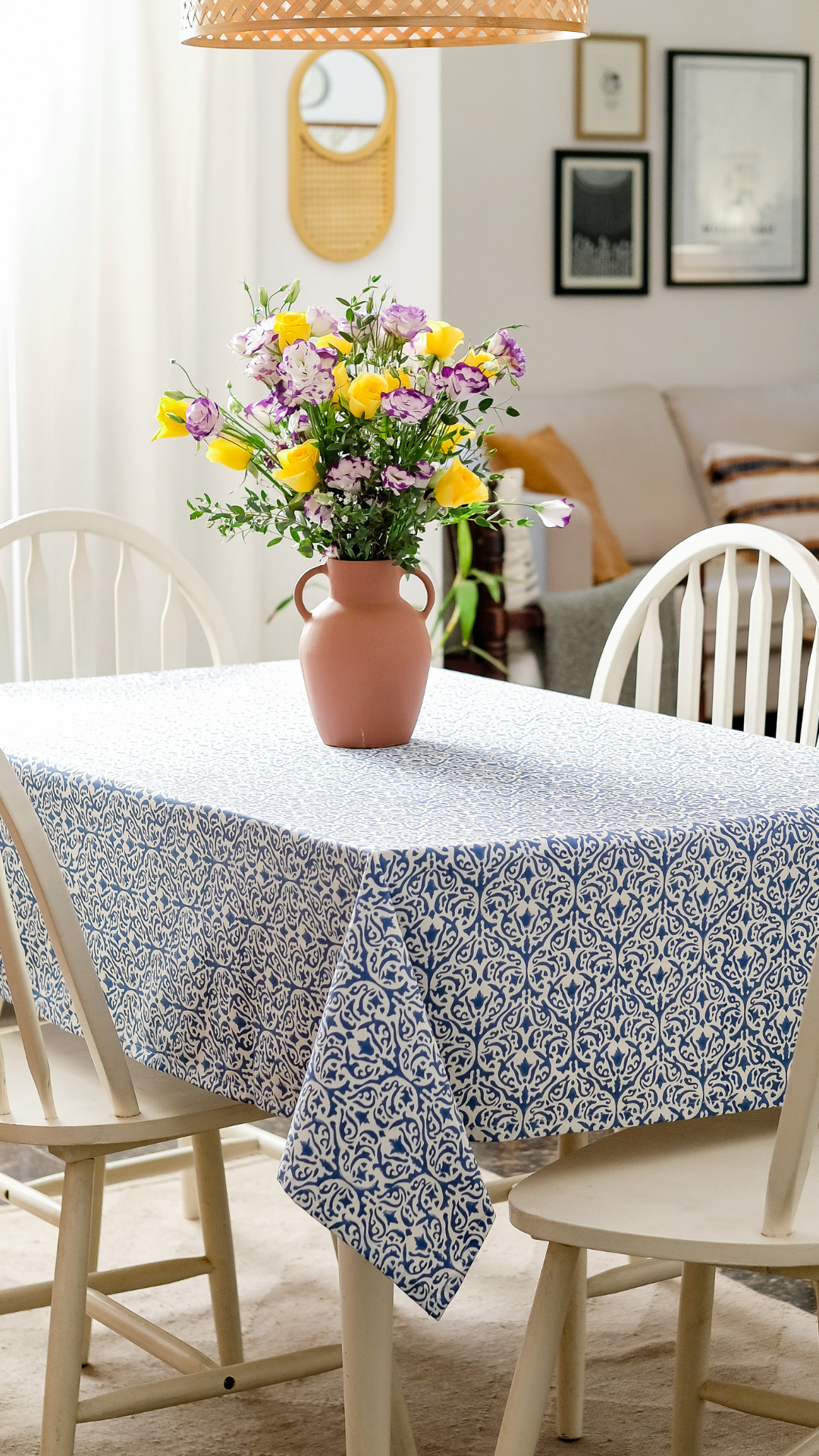 Whispers of the Sea Wipeable Anti-slip Cotton Tablecloth - ROUND