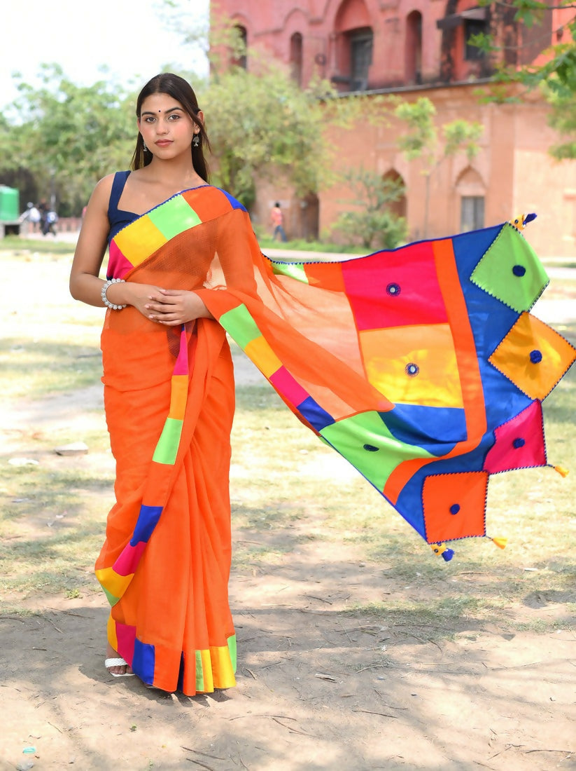 पतंग Orange Saree