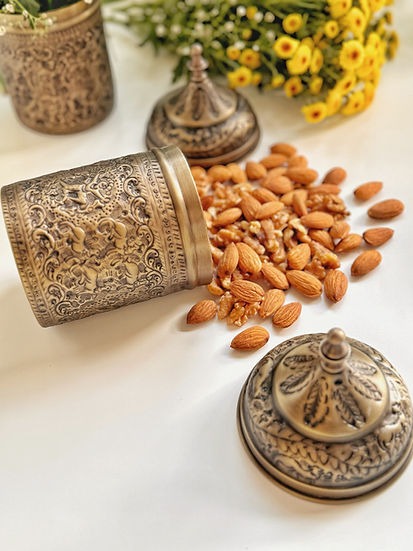 Antique Finish Brass Jars Set of 2