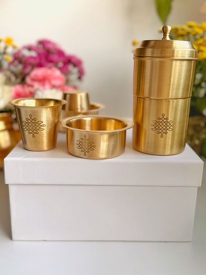 Kolam Brass Filter Davra Coffee Set