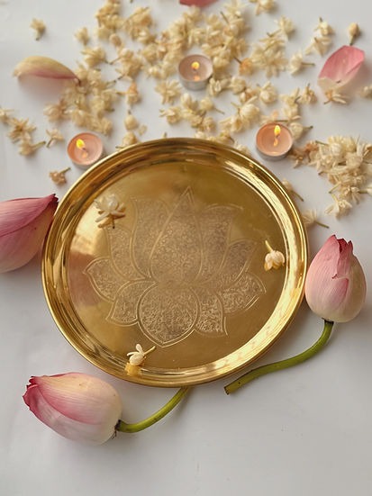 Brass Lotus Thali