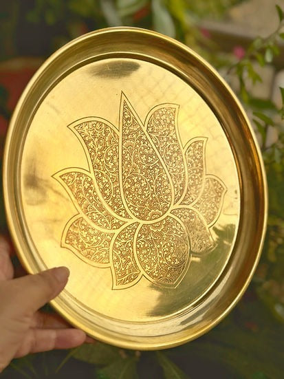 Brass Lotus Thali