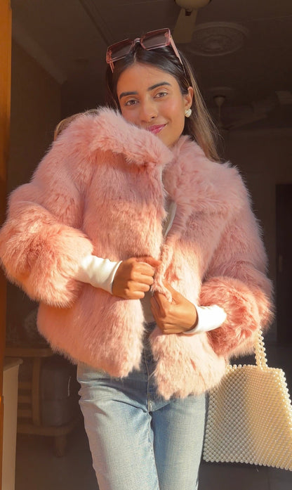 Kendall Fur Jacket in Pink