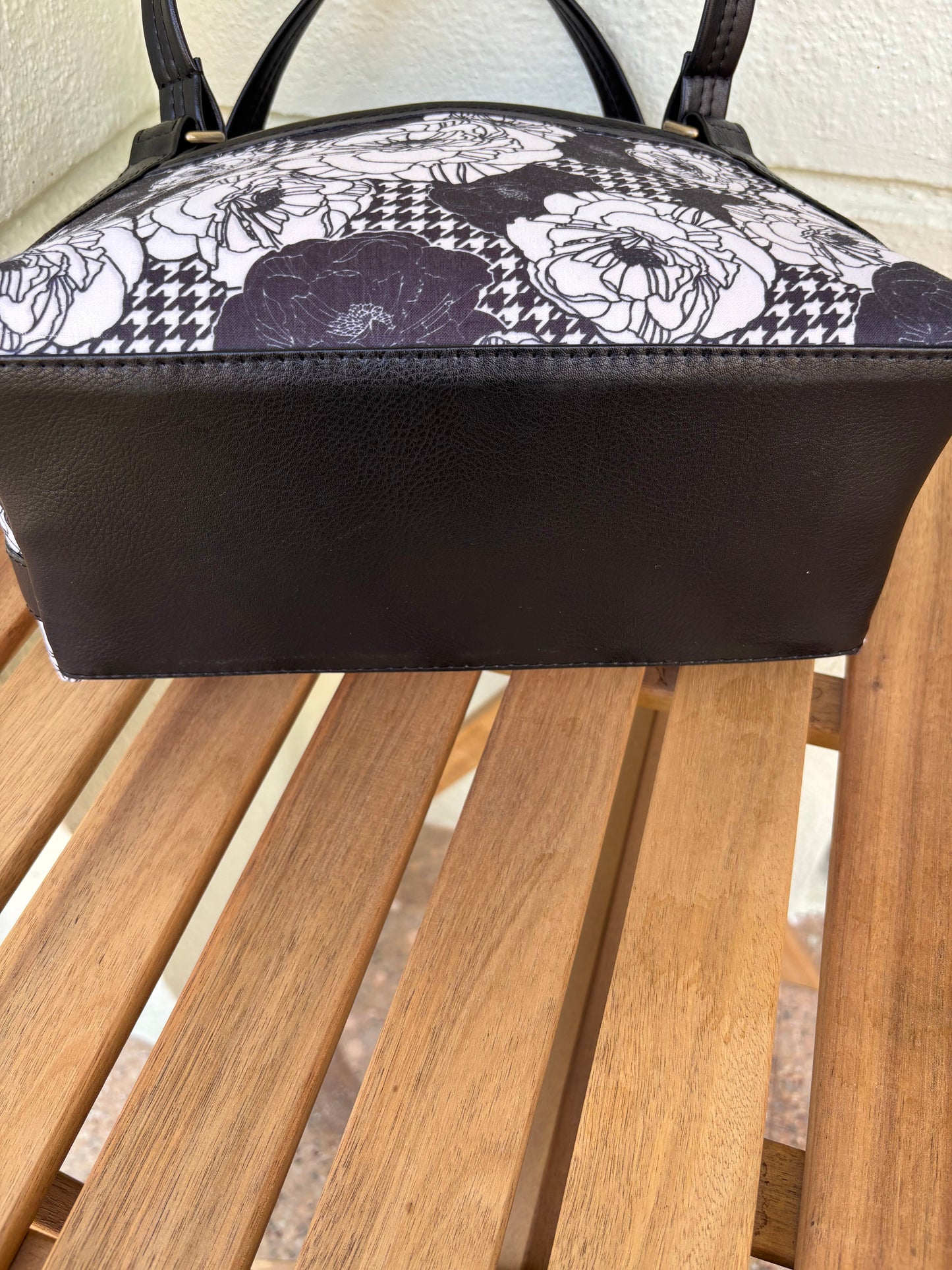 Monochrome Bloom Handcrafted Tote