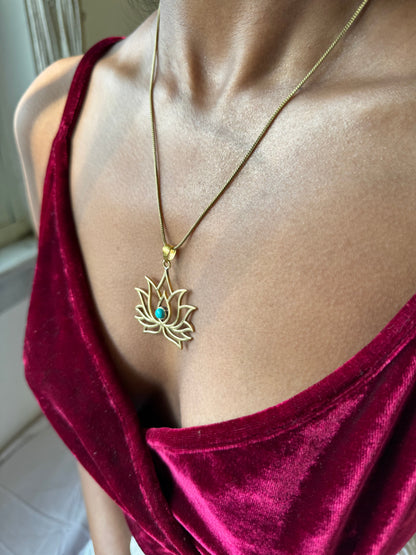 Lotus Pendant with Chain