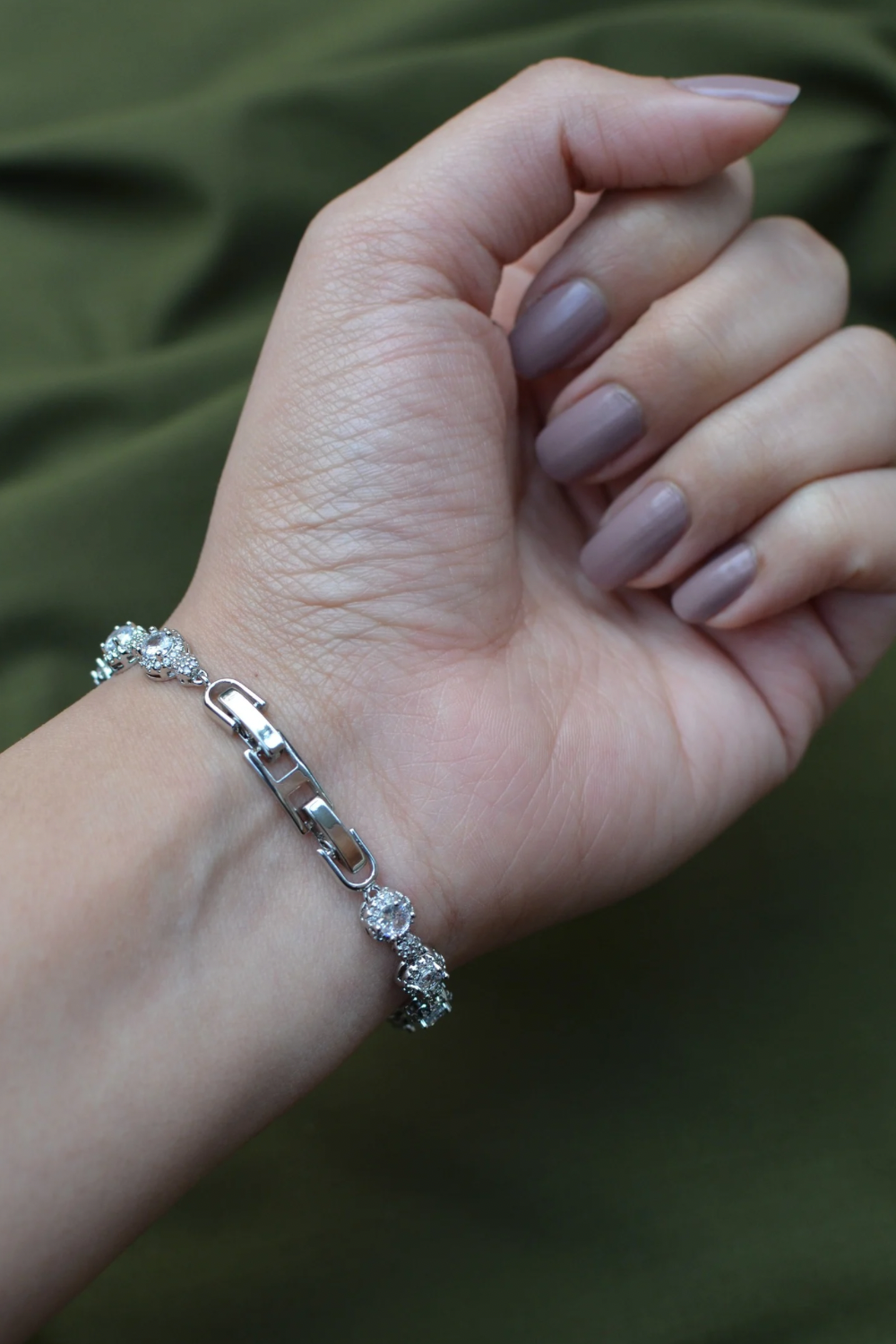 Silver Round Tennis Bracelet