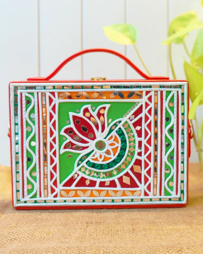 Flower Series Lippan Art Handcrafted Box Bag