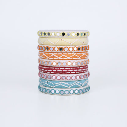 Ishi Multicolor Mirror Work Bangle Set