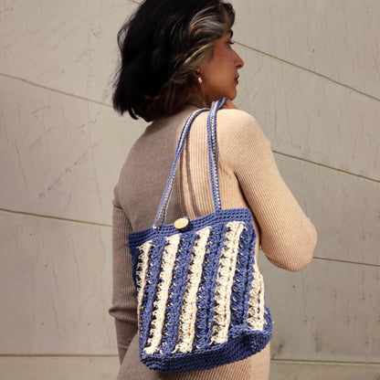 Blue & White Striper Shoulder Bag