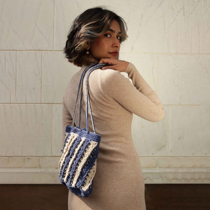 Blue & White Striper Shoulder Bag